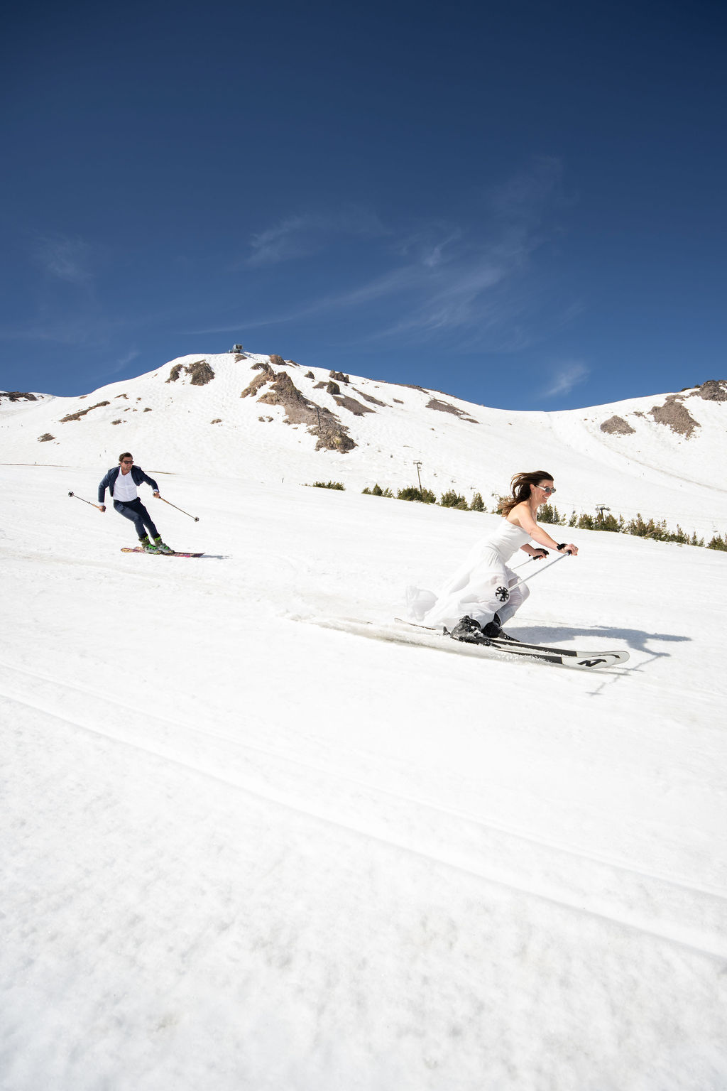 Bliss and Jake skiing